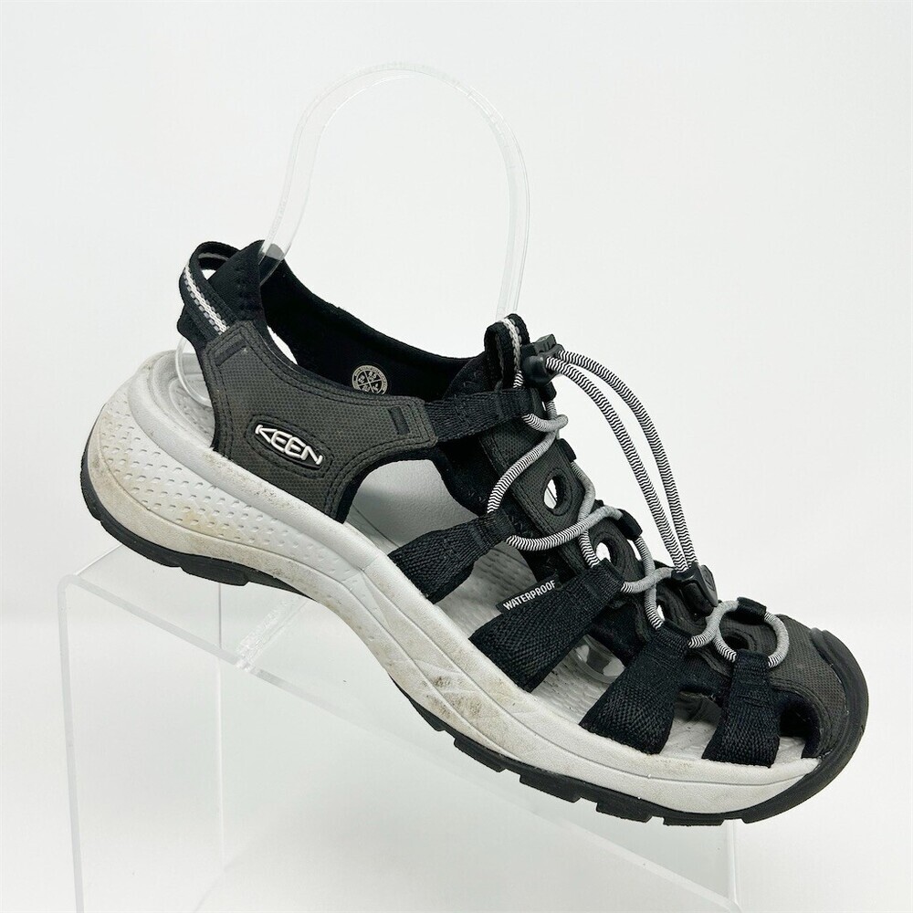 KEEN Astoria West Waterproof Hiking Sandals Black Grey Closed Toe Size 8.5